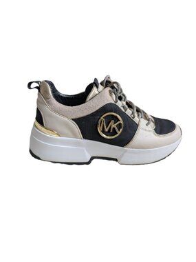 Michael Kors Cosmo Canvas & Leather Trainers | Size 8 | EUC